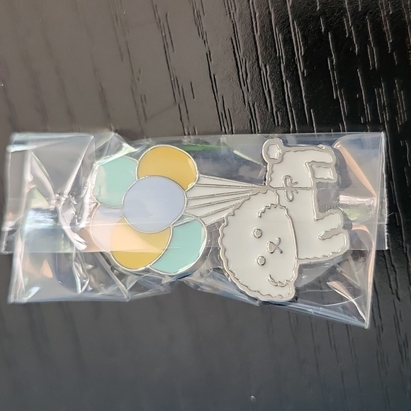 Bichon Frise Dog with Balloons Enamel Pin - Picture 3 of 3